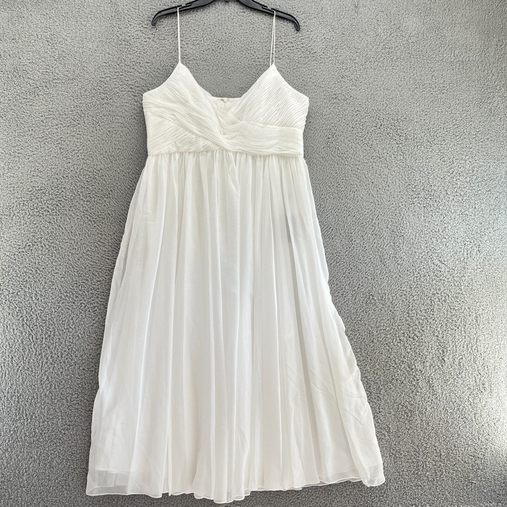 Ieena Dress Womens Large White Babydoll‎ Spaghetti Strap Long Dress New **FLAW**